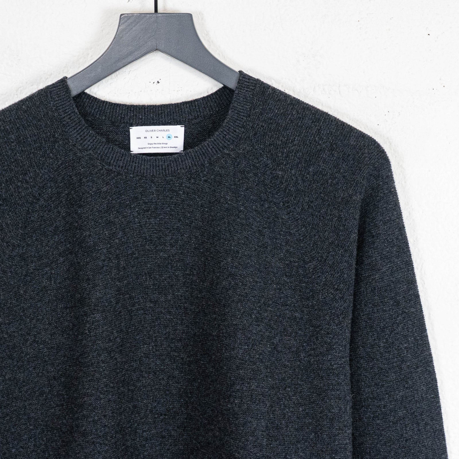 Oliver Charles Merino Khullu All Season Crew Neck Sweater Charcoal — image 8 of 8
